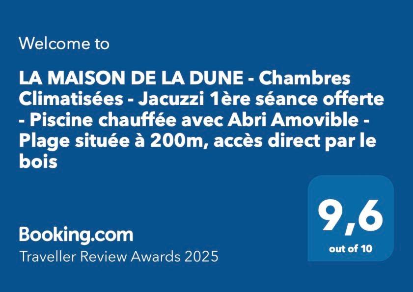La Maison De La Dune - Chambres Climatisees - Jacuzzi 1Ere Seance Offerte - Piscine Chauffee Avec Abri Amovible - Plage Situee A 200M, Acces Direct Par Le Bois 라쿠르드쉬르메르 외부 사진